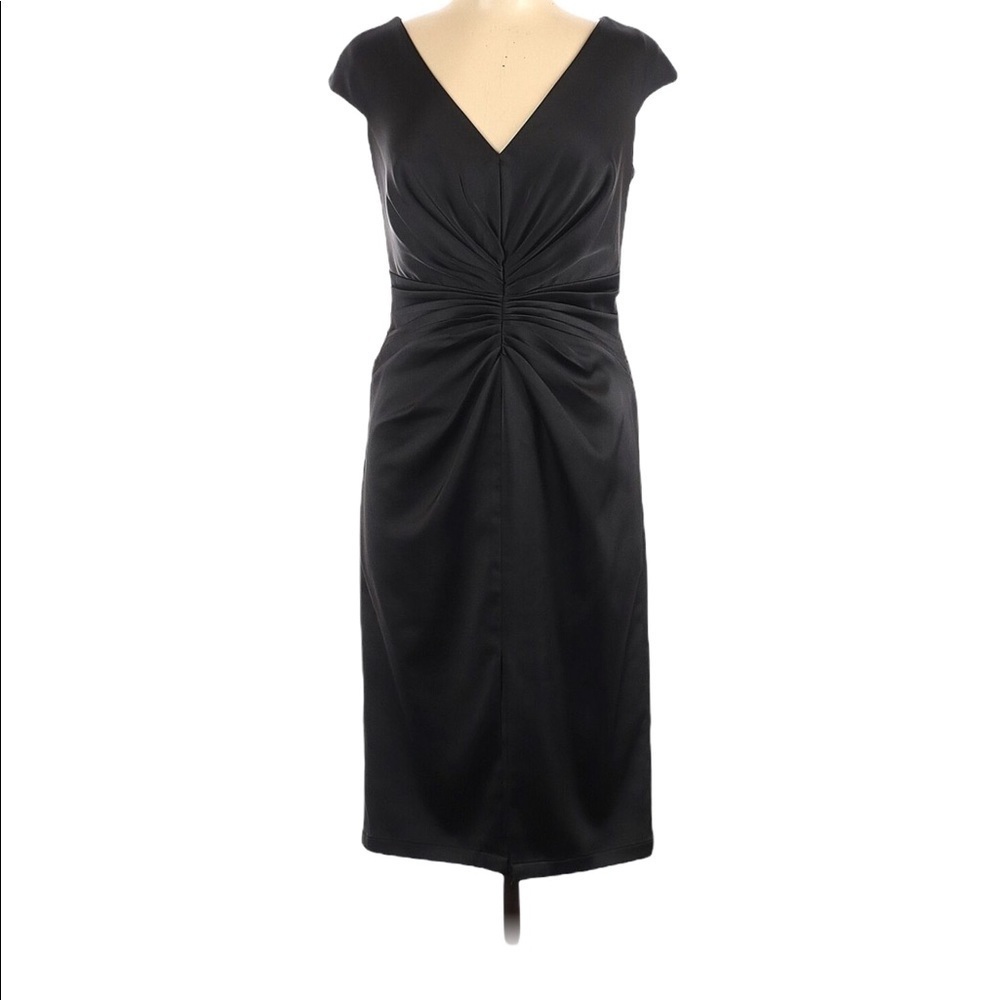 Tadashi‎ Shoji Collection Black Satin Cocktail Dress